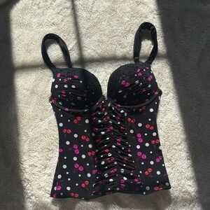 La Senza Hello Sugar Corset Top – Size XS | Y2K Aesthetic | Cherry Push-Up |